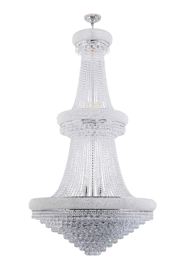 HomeRoots Clear Multi-Light Crystal and Metal Dimmable Chandelier: Elegant Empire Design with LED Glow 535181