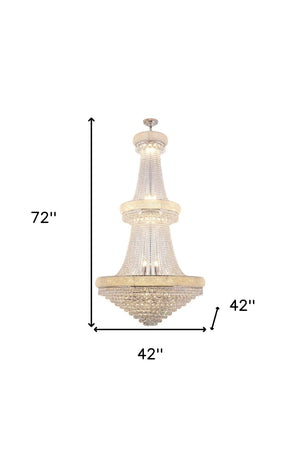 HomeRoots Clear Multi-Light Crystal and Metal Dimmable Chandelier: Elegant Empire Design with LED Glow 535181