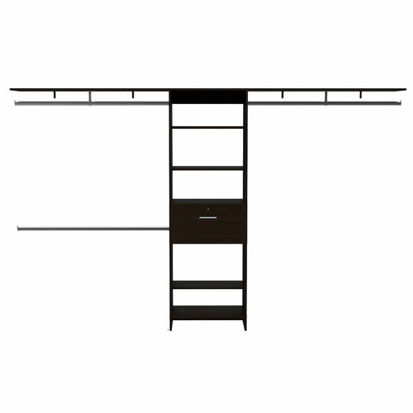 Homeroots 118" Black Manufactured Wood Closet System  Manufactured Wood 535182