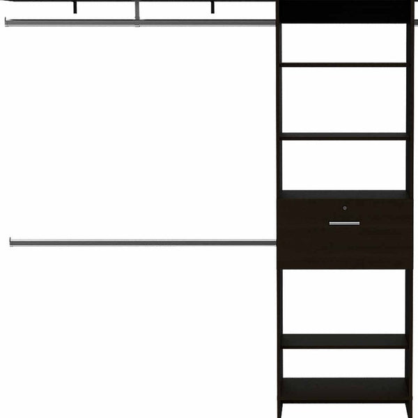 Homeroots 118" Black Manufactured Wood Closet System  Manufactured Wood 535182