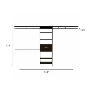 Homeroots 118" Black Manufactured Wood Closet System  Manufactured Wood 535182