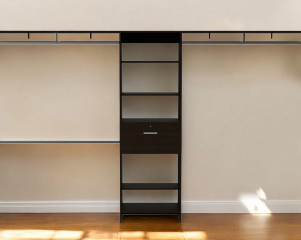 Homeroots 118" Black Manufactured Wood Closet System  Manufactured Wood 535182