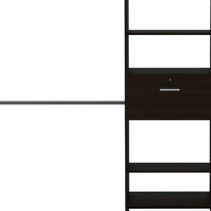 Homeroots 118" Black Manufactured Wood Closet System  Manufactured Wood 535182