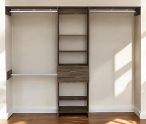 Homeroots 98" Brown Manufactured Wood Closet System  Manufactured Wood 535183