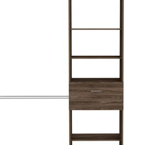 Homeroots 98" Brown Manufactured Wood Closet System  Manufactured Wood 535183