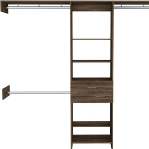 Homeroots 98" Brown Manufactured Wood Closet System  Manufactured Wood 535183