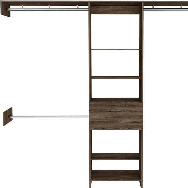 Homeroots 98" Brown Manufactured Wood Closet System  Manufactured Wood 535183