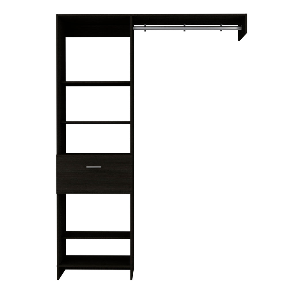Homeroots 59" Black Manufactured Wood Closet System  Manufactured Wood 535186