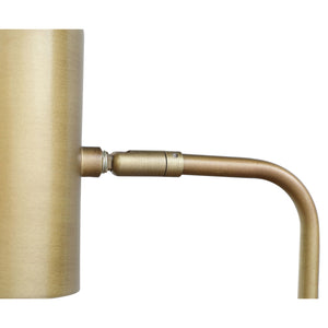 English Elm Corletta Antique Brass Floor Lamp with Grey Shade, Concrete Base, 2-Way Switch for Cozy Ambience B062P333484