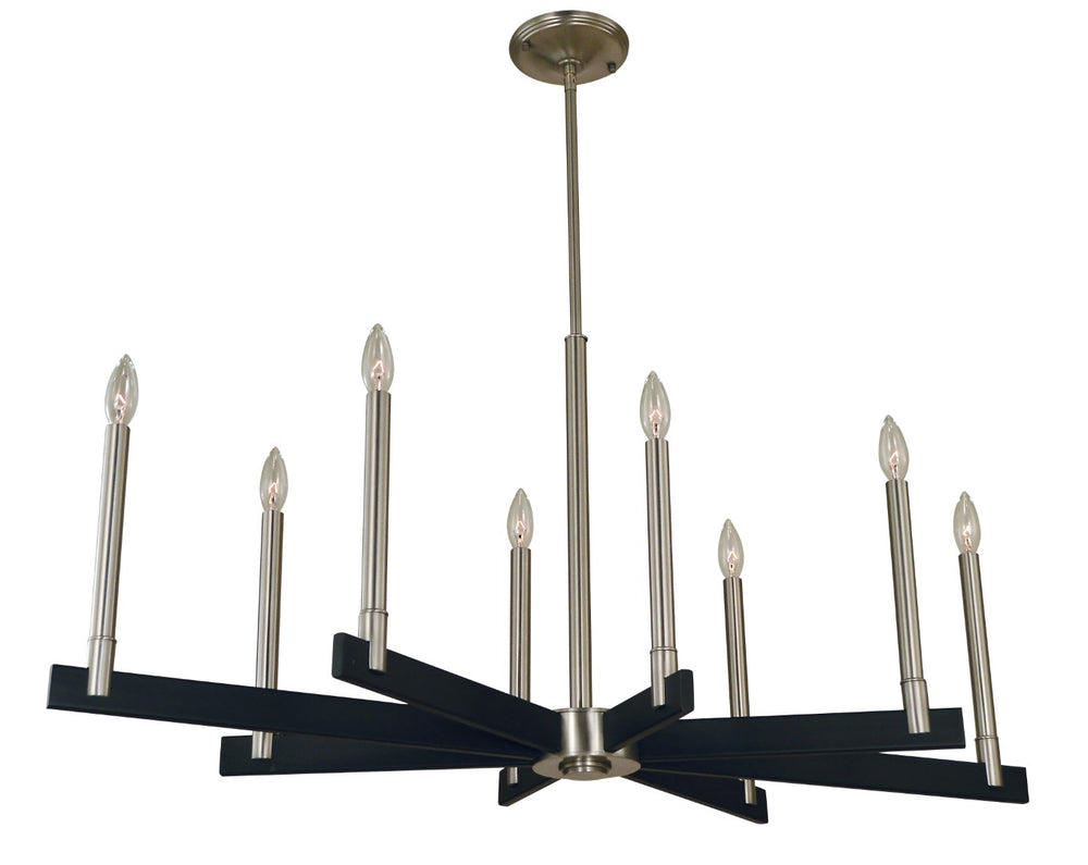 Framburg 8-light Elegant Brushed Nickel & Matte Black Jessica Dining Chandelier For Stunning Home Décor Brushed Nickel,Matte Black Metal 5352 Bn/Mblack