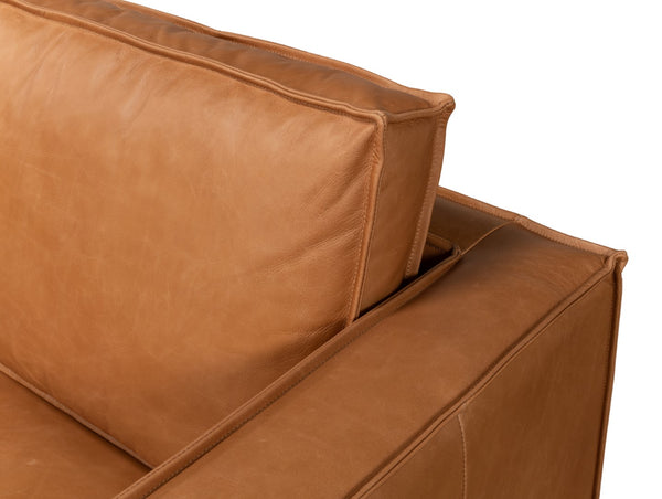 Sarreid Esprit Leather Sofa - Luxurious Light Harness Brown With Durable Iron Frame For Timeless Elegance Brown  53522
