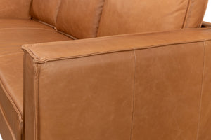 Sarreid Esprit Leather Sofa - Luxurious Light Harness Brown With Durable Iron Frame For Timeless Elegance Brown  53522