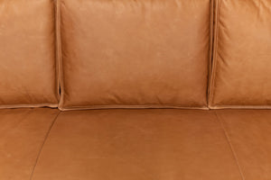 Sarreid Esprit Leather Sofa - Luxurious Light Harness Brown With Durable Iron Frame For Timeless Elegance Brown  53522