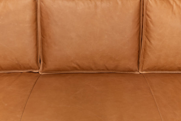 Sarreid Esprit Leather Sofa - Luxurious Light Harness Brown With Durable Iron Frame For Timeless Elegance Brown  53522