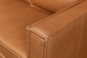 Sarreid Esprit Leather Sofa - Luxurious Light Harness Brown With Durable Iron Frame For Timeless Elegance Brown  53522