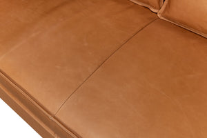 Sarreid Esprit Leather Sofa - Luxurious Light Harness Brown With Durable Iron Frame For Timeless Elegance Brown  53522