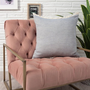 Homeroots 20" X 20" Blue Cotton Zippered Down Pillow With Fringe Blue  535262