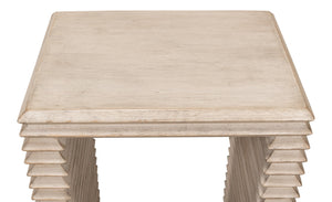Sarreid Stacked Side Table - Stylish Stone Grey Finish With Reclaimed Pine For Modern Home Decor Solutions Grey  53527-1