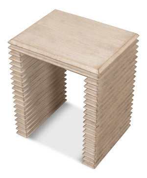 Sarreid Stacked Side Table - Stylish Stone Grey Finish With Reclaimed Pine For Modern Home Decor Solutions Grey  53527-1