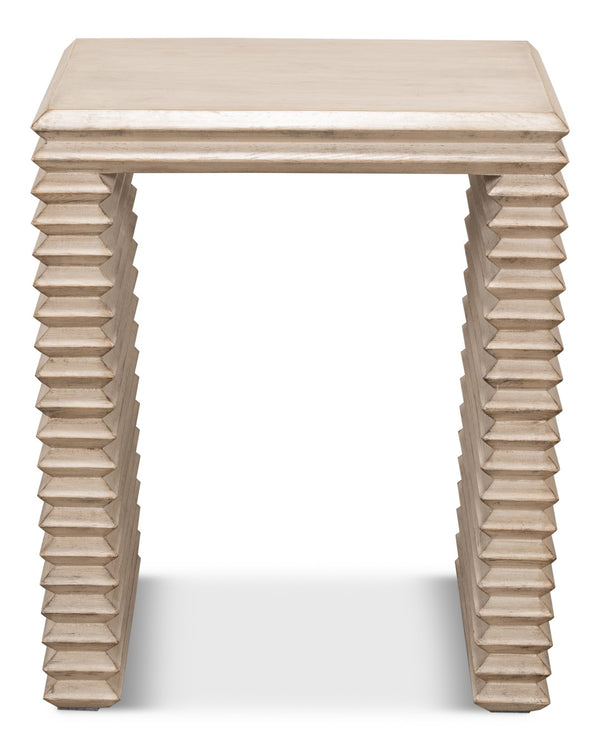 Sarreid Stacked Side Table - Stylish Stone Grey Finish With Reclaimed Pine For Modern Home Decor Solutions Grey  53527-1