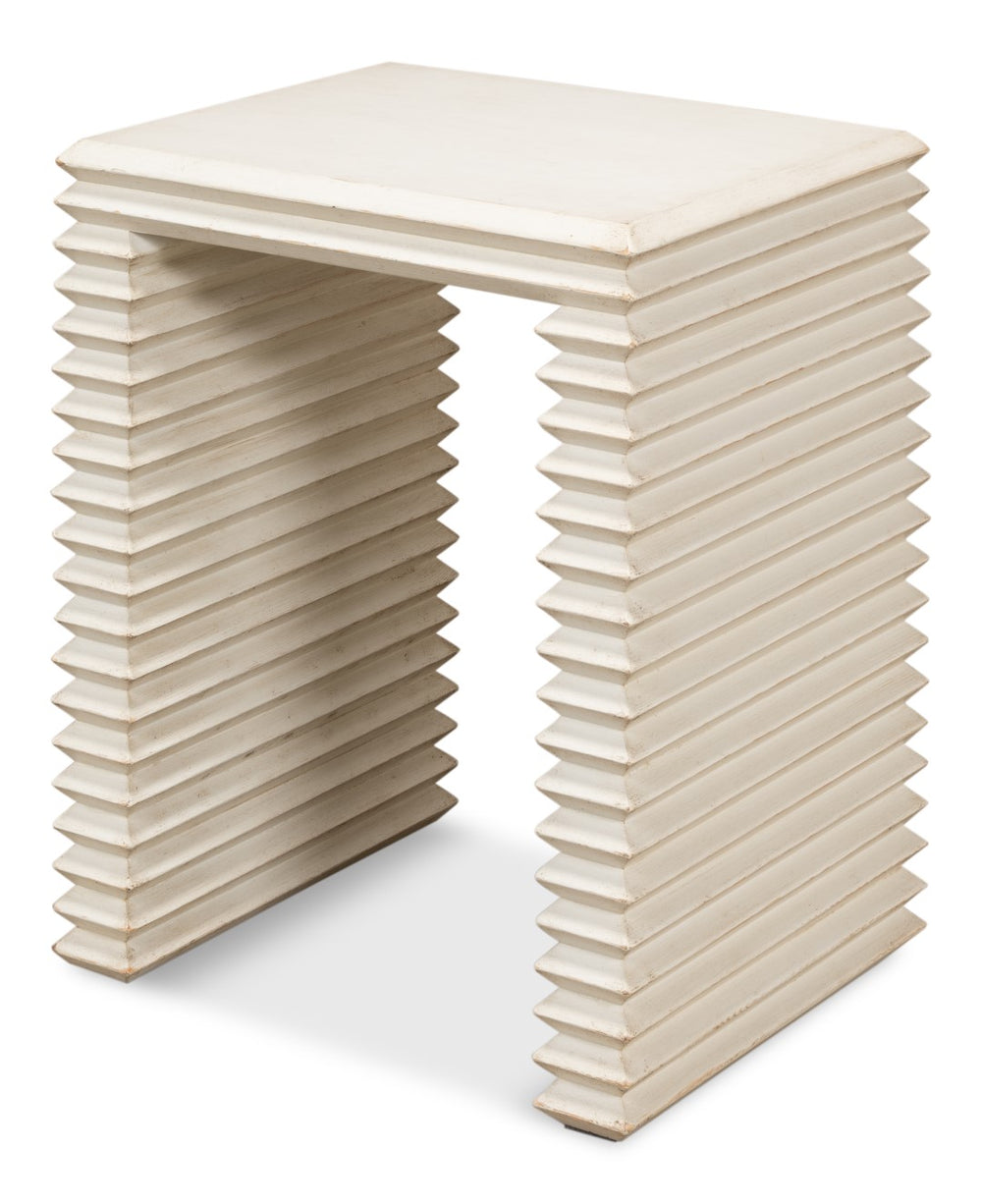 Sarreid Stacked Side Table - Elegant Antique White Finish With Reclaimed Pine For Stylish Home Décor White  53527-3