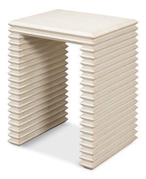 Sarreid Stacked Side Table - Elegant Antique White Finish With Reclaimed Pine For Stylish Home Décor White  53527-3