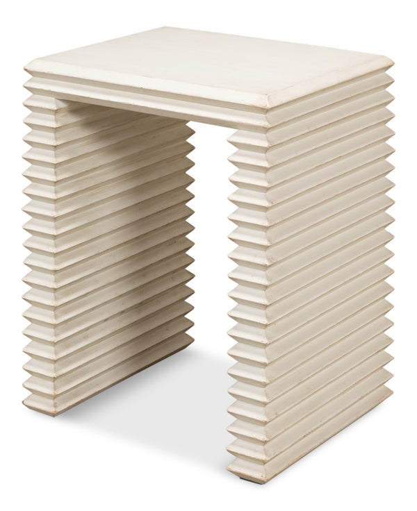 Sarreid Stacked Side Table - Elegant Antique White Finish With Reclaimed Pine For Stylish Home Décor White  53527-3