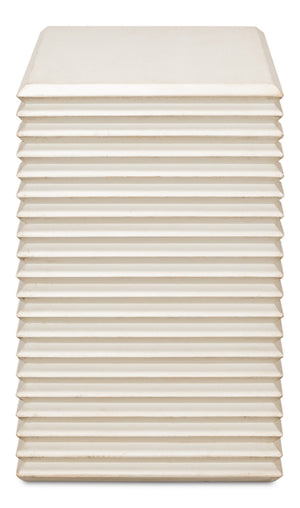 Sarreid Stacked Side Table - Elegant Antique White Finish With Reclaimed Pine For Stylish Home Décor White  53527-3