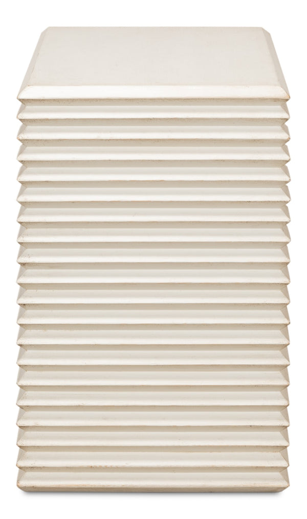 Sarreid Stacked Side Table - Elegant Antique White Finish With Reclaimed Pine For Stylish Home Décor White  53527-3