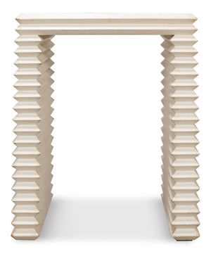 Sarreid Stacked Side Table - Elegant Antique White Finish With Reclaimed Pine For Stylish Home Décor White  53527-3