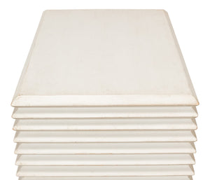 Sarreid Stacked Side Table - Elegant Antique White Finish With Reclaimed Pine For Stylish Home Décor White  53527-3