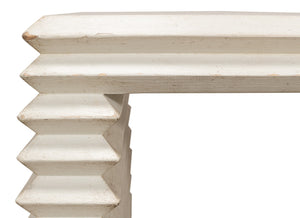 Sarreid Stacked Side Table - Elegant Antique White Finish With Reclaimed Pine For Stylish Home Décor White  53527-3