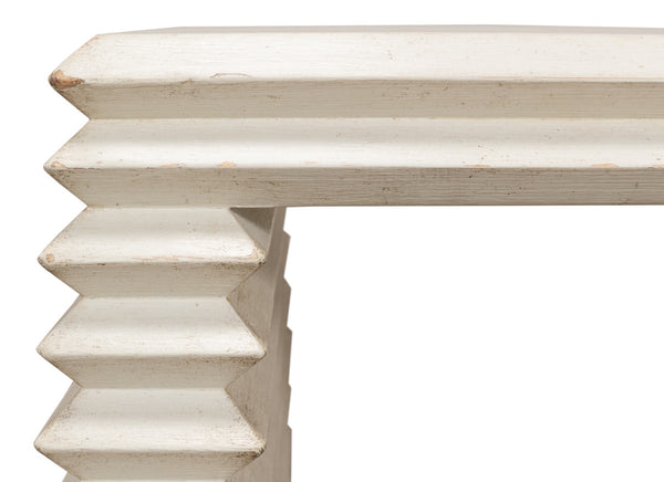 Sarreid Stacked Side Table - Elegant Antique White Finish With Reclaimed Pine For Stylish Home Décor White  53527-3