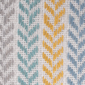 Homeroots Set Of Four 18" X 18" Yellow Beach Chevron Cotton Zippered Pillow Yellow  535275