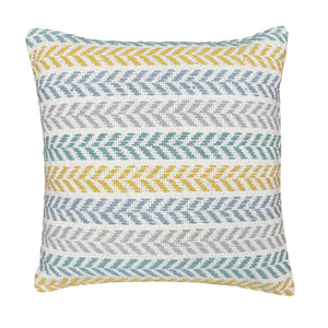 Homeroots Set Of Four 18" X 18" Yellow Beach Chevron Cotton Zippered Pillow Yellow  535275