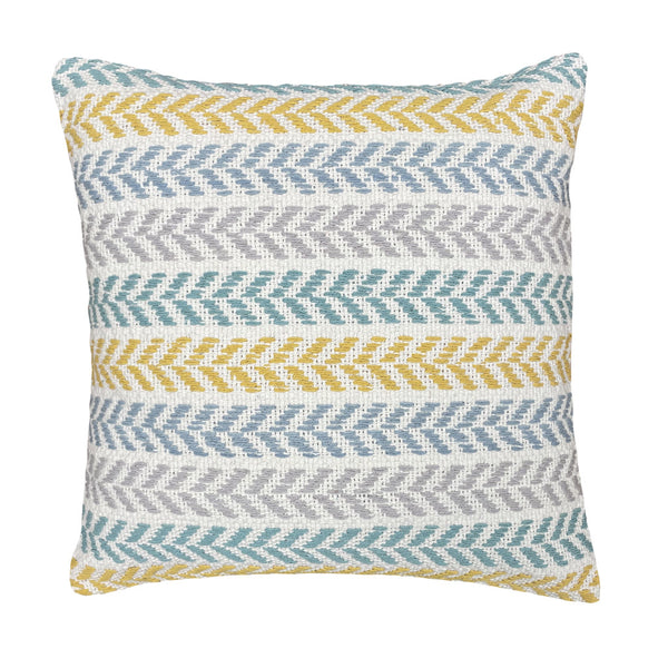 Homeroots Set Of Four 18" X 18" Yellow Beach Chevron Cotton Zippered Pillow Yellow  535275