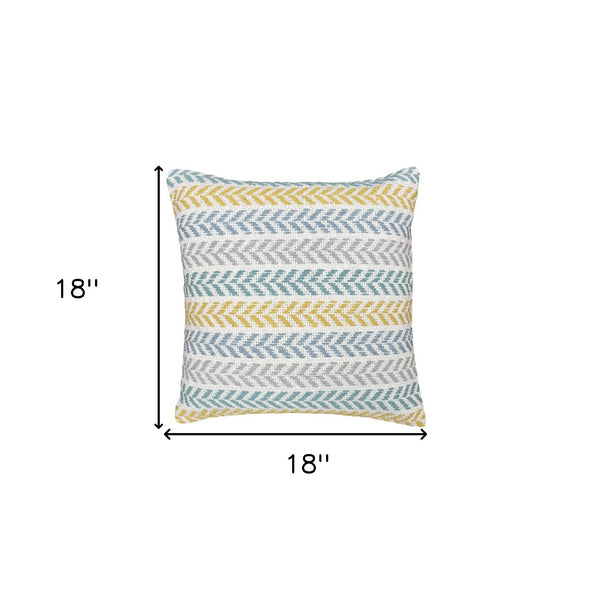 Homeroots Set Of Four 18" X 18" Yellow Beach Chevron Cotton Zippered Pillow Yellow  535275