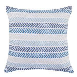 Homeroots Set Of Four 18" X 18" Blue Beach Chevron Cotton Zippered Pillow Blue  535276