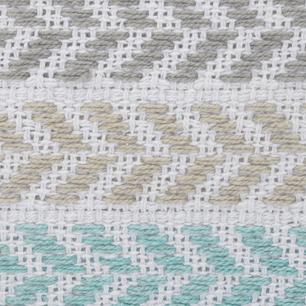 Homeroots Set Of Four 18" X 18" Blue Beach Chevron Cotton Zippered Pillow Blue And Beige  535277