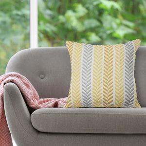 Homeroots Set Of Four 18" X 18" Orange Beach Chevron Cotton Zippered Pillow Orange  535278