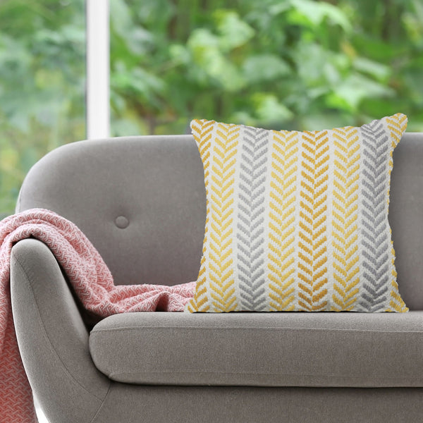 Homeroots Set Of Four 18" X 18" Orange Beach Chevron Cotton Zippered Pillow Orange  535278