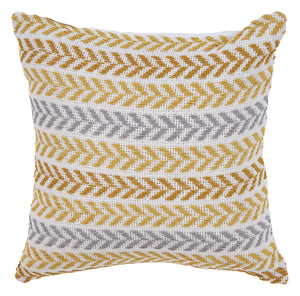 Homeroots Set Of Four 18" X 18" Orange Beach Chevron Cotton Zippered Pillow Orange  535278