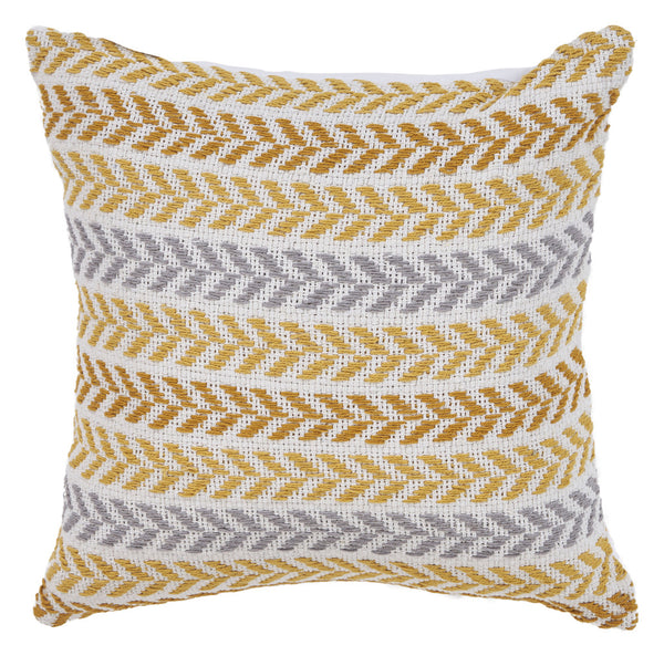 Homeroots Set Of Four 18" X 18" Orange Beach Chevron Cotton Zippered Pillow Orange  535278