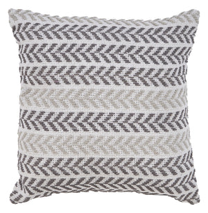 Homeroots Set Of Four 18" X 18" Gray Beach Chevron Cotton Zippered Pillow Gray  535279