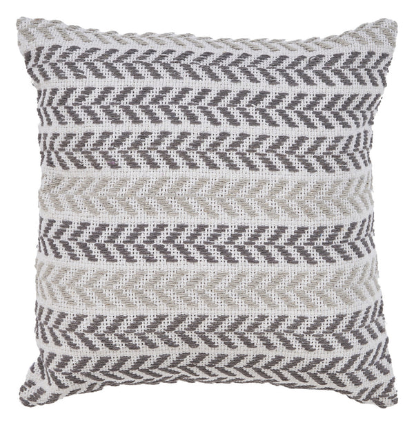 Homeroots Set Of Four 18" X 18" Gray Beach Chevron Cotton Zippered Pillow Gray  535279
