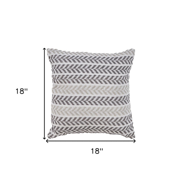 Homeroots Set Of Four 18" X 18" Gray Beach Chevron Cotton Zippered Pillow Gray  535279