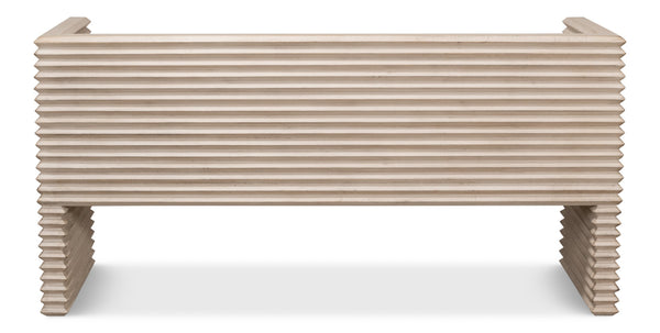 Sarreid Stacked Bench Stone Grey - Stylish Reclaimed Pine Seating With A Chic Stone Grey Finish For Any Space Grey  53528-1