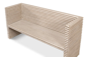 Sarreid Stacked Bench Stone Grey - Stylish Reclaimed Pine Seating With A Chic Stone Grey Finish For Any Space Grey  53528-1