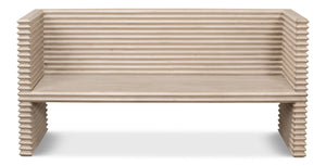 Sarreid Stacked Bench Stone Grey - Stylish Reclaimed Pine Seating With A Chic Stone Grey Finish For Any Space Grey  53528-1