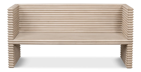 Sarreid Stacked Bench Stone Grey - Stylish Reclaimed Pine Seating With A Chic Stone Grey Finish For Any Space Grey  53528-1